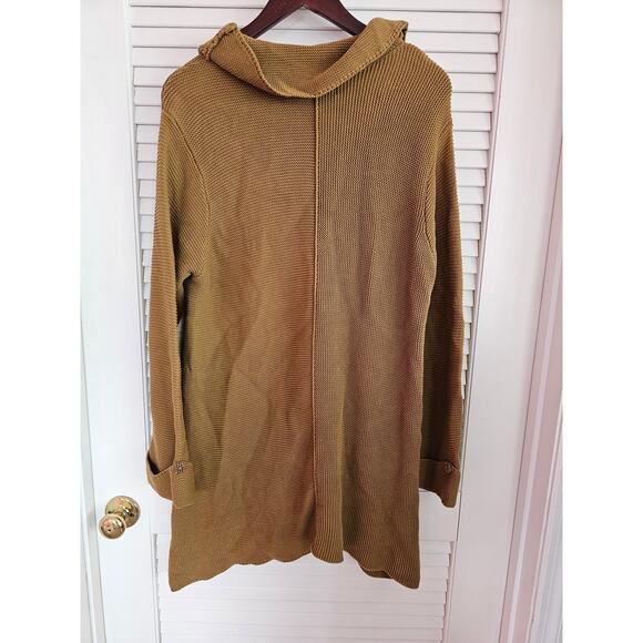 HABITAT HIGH LOW COWL NECK TUNIC SWEATER GOLD BROWN LADIES MEDI - Picture 4 of 5